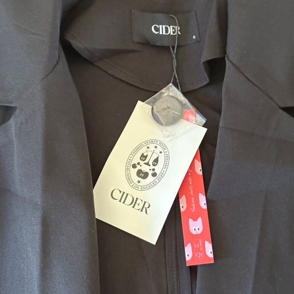 Cider trench coat full length Black Small - Picture 9 of 11